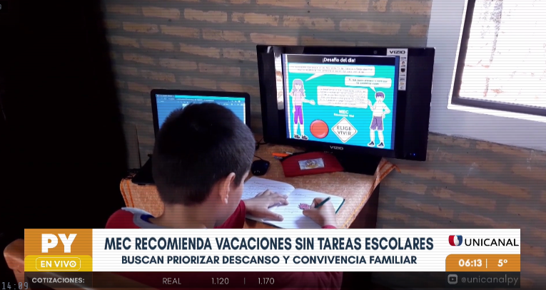Vacaciones de invierno sin tareas, recomiendan desde el MEC