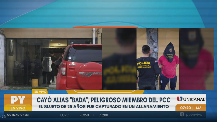 Capturaron a “Bada”, presunto miembro activo del Primer Comando Capital