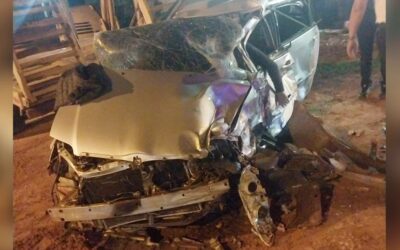Un ómnibus y un automóvil chocaron a la altura de Santa Rosa del Aguaray