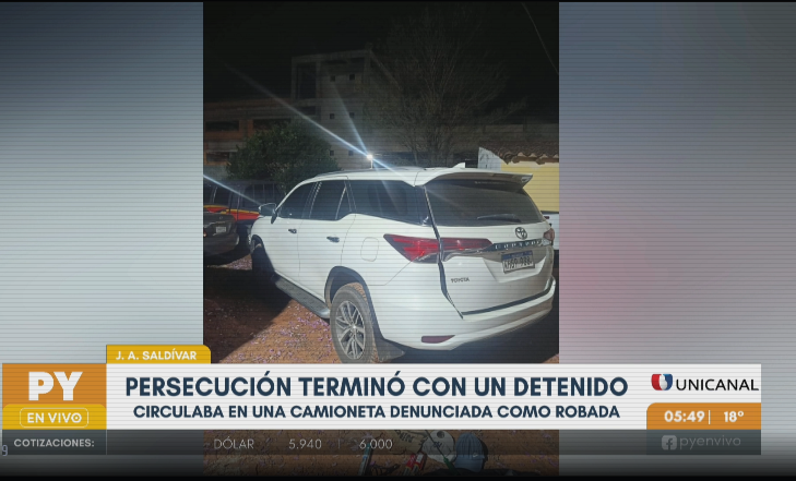 Detienen a un hombre que circulaba en camioneta robada