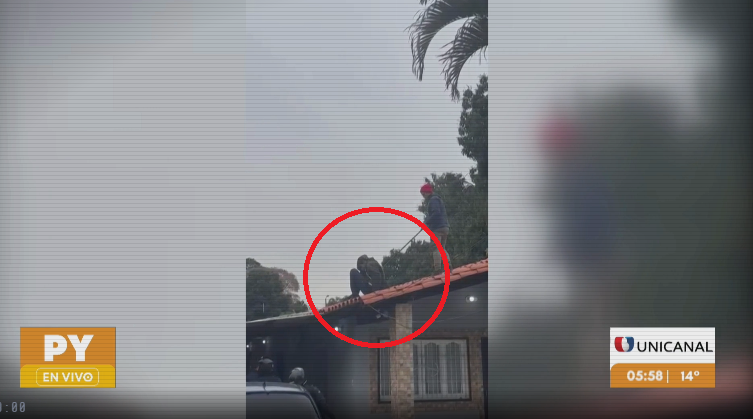 Capturan a un hombre con antecedentes que subió al techo de una casa para dormir